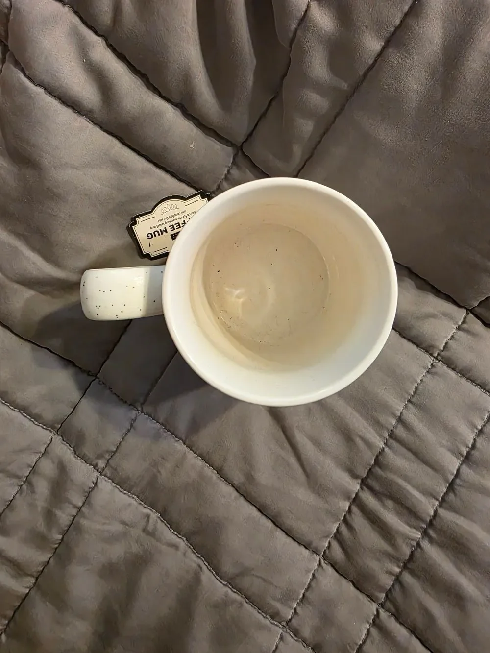 Home Speckled Ceramic Coffee Mug with Brown Accent